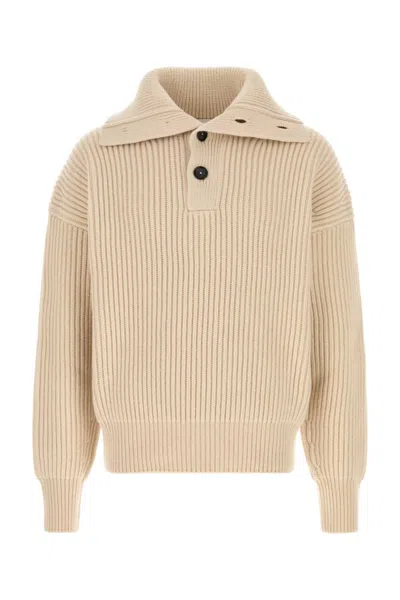 ALEXANDER MCQUEEN NATURAL FUNNEL NECK SWEATER