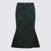 Alexander Mcqueen Wool Tartan Flared Skirt With Belt Loops In Multi