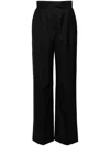 Alexander Mcqueen Navy Blue Pinstripe Tailored Wool Trousers In Navy Blue