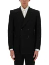 Alexander Mcqueen Navy Blue Solid Blazer In Navy Blue