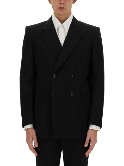 ALEXANDER MCQUEEN NAVY BLUE SOLID BLAZER