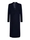 Alexander Mcqueen Tailored Wool Coat With Back Slit In Blue
