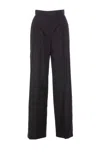 Alexander Mcqueen Navy Blue Wool Pants In Black
