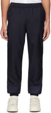 Alexander Mcqueen Navy Drawstring Trousers In 4100 Navy