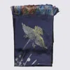 Alexander Mcqueen Navy Silk Blend Bosch Scarf