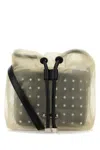 Alexander Mcqueen Women Two-tone Leather And Tulle Nebula Crossbody Bag In Blacksilver