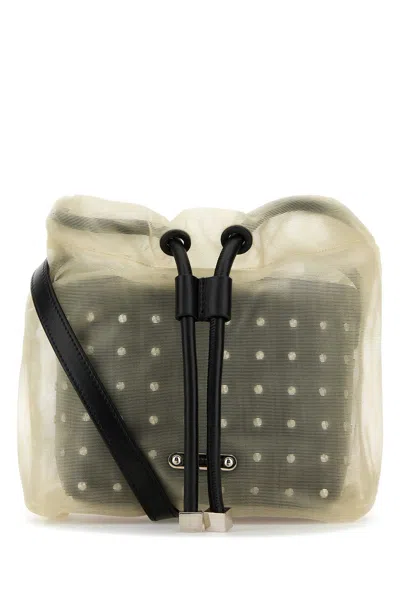 ALEXANDER MCQUEEN ALEXANDER MCQUEEN TWO-TONE LEATHER AND TULLE NEBULA CROSSBODY BAG