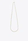 Alexander Mcqueen Necklace With Logo-lettering And Crystal In Gold