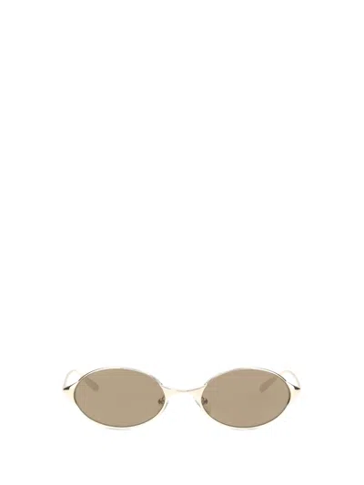 Alexander Mcqueen Metal Oval Sunglasses In Metallic
