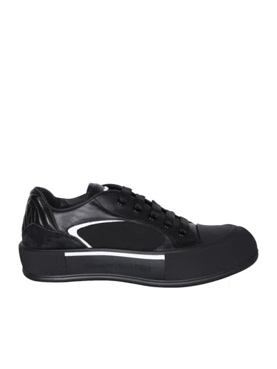 Alexander Mcqueen 'neoprene Canvas' Sneakers In White/black