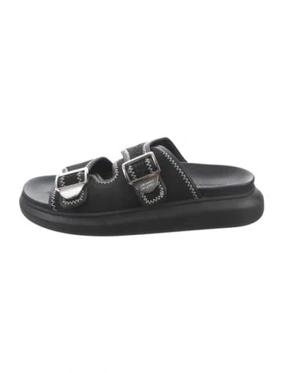 Pre-owned Alexander Mcqueen Neoprene Slides In Black