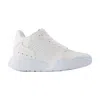 Alexander Mcqueen New Court Sneakers In White & Silver Leather In Multi