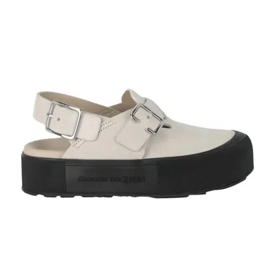 Pre-owned Alexander Mcqueen New Micmac Clog 'beige Silver' | Tan | Men's Size 40 In Brown
