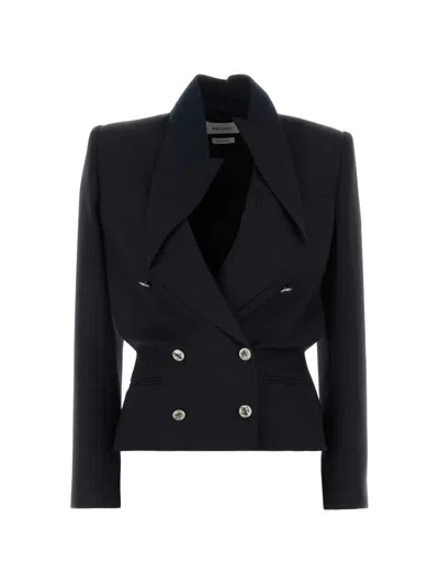 Alexander Mcqueen Notched Wool Blazer In Black