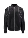 Alexander Mcqueen Solid Color Nylon Bomber Jacket With Contrasting Details