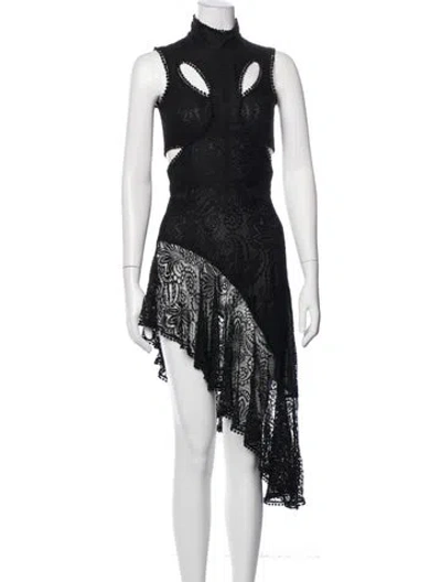 Pre-owned Alexander Mcqueen Nylon Mini Dress In Blue