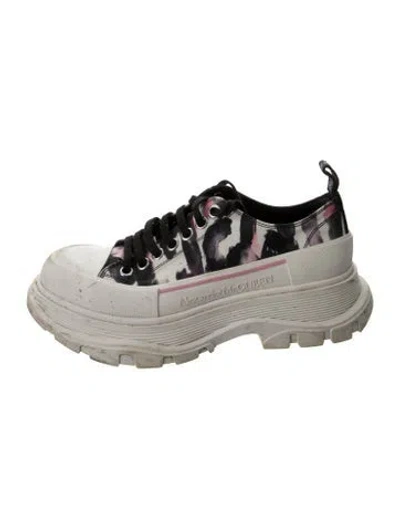 Pre-owned Alexander Mcqueen Nylon Printed Chunky Sneakers In Black