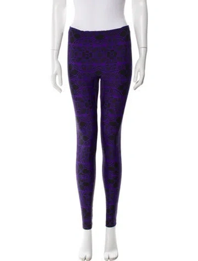 Pre-owned Alexander Mcqueen Nylon Printed Sweatpants In Purple