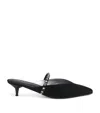 Alexander Mcqueen Nylon Revel Heeled Mules 50 In Black