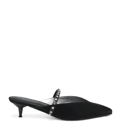 Alexander Mcqueen Nylon Revel Heeled Mules 50 In Black