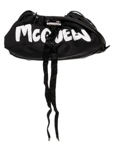 Pre-owned Alexander Mcqueen Nylon Shoulder Bag In Black