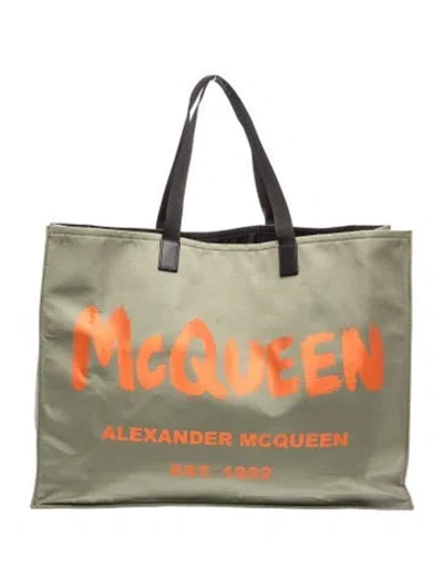 Pre-owned Alexander Mcqueen Nylon Tote In Gray