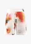 Alexander Mcqueen Alexander Mc Queen Obscure Flower Cotton Shorts In White