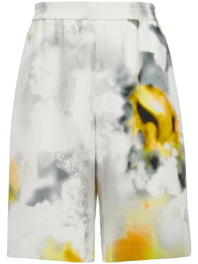 ALEXANDER MCQUEEN OBSCURED FLOWER SHORTS