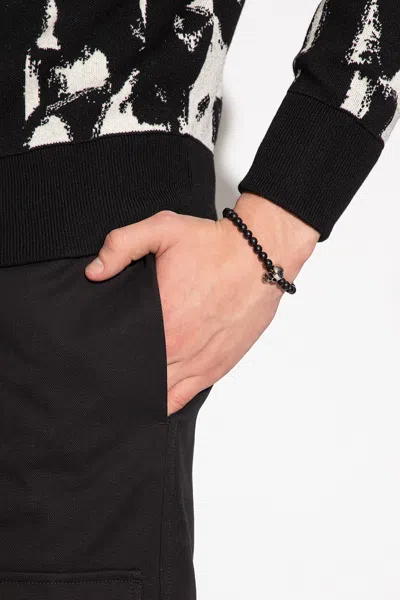 Alexander Mcqueen Obsidian Bracelet In Metallic