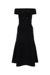 Alexander Mcqueen Cut-out Off-shoulder Flared Mini Dress In Black