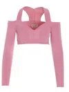 Alexander Mcqueen Alexander Mc Queen Pink Knitted Short Top In Pink