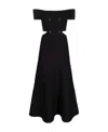 Alexander Mcqueen Off-shoulder Flared Midi Dress In Black