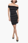 Alexander Mcqueen Mini Dress In Two-tone Knit