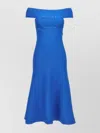 Alexander Mcqueen Off-shoulder Neckline Puffer Dress In Blue