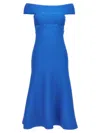 Alexander Mcqueen Off-shoulder Neckline Puffer Dress In Blue
