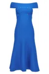 Alexander Mcqueen Off-shoulder Neckline Puffer Dress In Blue