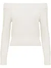 ALEXANDER MCQUEEN OFF-SHOULDER RIBBED-TRIMMED JUMPER