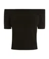 Alexander Mcqueen Amq Knt Swtr Ss Off Shldr  Strtch Visc K In Black