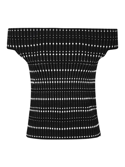 Alexander Mcqueen Off Shoulder Top In Black