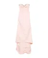 Alexander Mcqueen Off-the-shoulder Embellished Neckline Tiered Skirt In Pink