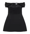 Alexander Mcqueen Off-the-shoulder Satin Crepe De Chine Mini Dress In Black