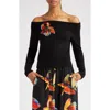 Alexander Mcqueen Off The Shoulder Wool & Cashmere Sweater In 1170 Black/orange