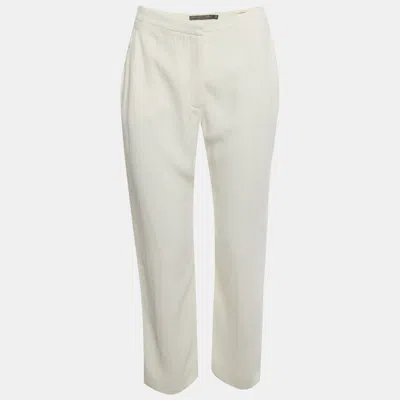 Pre-owned Alexander Mcqueen Off White Crepe Regular Fit Pants M