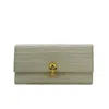 Alexander Mcqueen Off White Croc-embossed Leather Skull Wallet In Off White