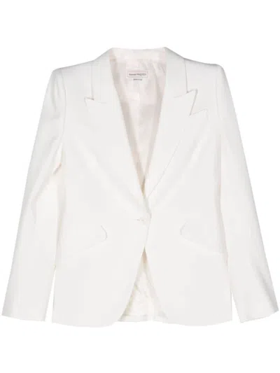 Alexander Mcqueen Off White Single-breasted Blazer