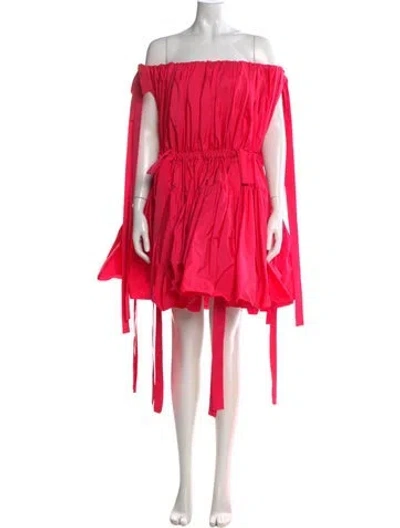 Pre-owned Alexander Mcqueen Off-the-shoulder Mini Dress In Multi