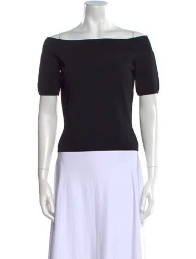 Pre-owned Alexander Mcqueen Off-the-shoulder Short Sleeve Top In Black