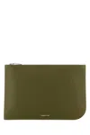 Alexander Mcqueen Large Leather Rectangular Shape Sling Pouch In Militarysilver