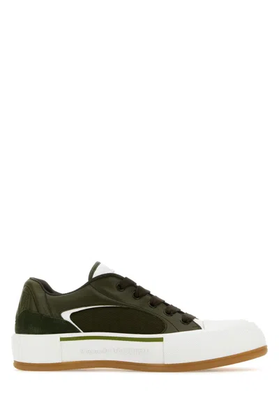 Alexander Mcqueen Olive Green Plimsoll Sneakers