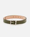 Alexander Mcqueen Skull Loop Leather Belt In Olive